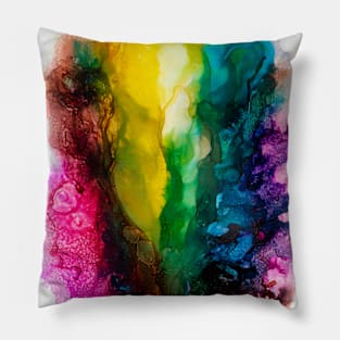 Rainbow floral abstract Pillow