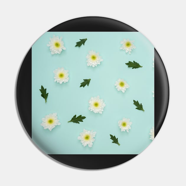 White Flowers and Leaves Decor Pin by mehdime