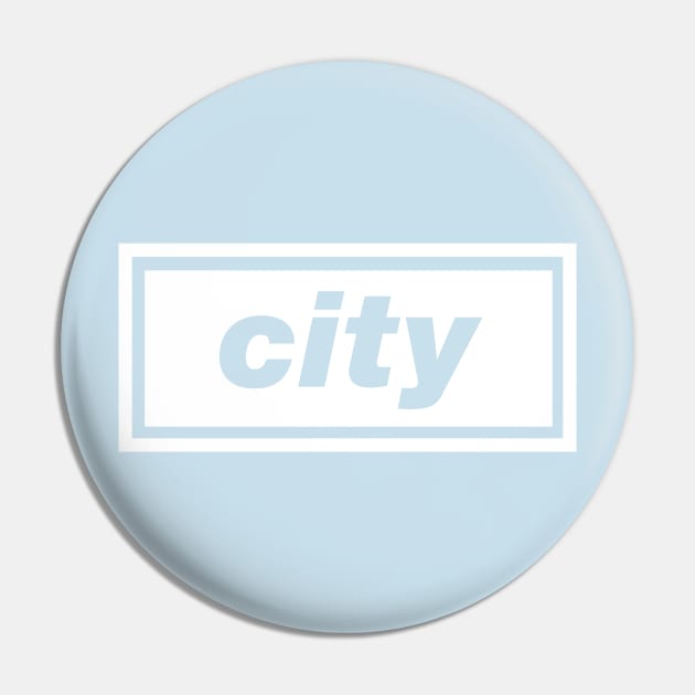 'City' Manchester City FC Oasis inspired design in white Pin by LTFRstudio