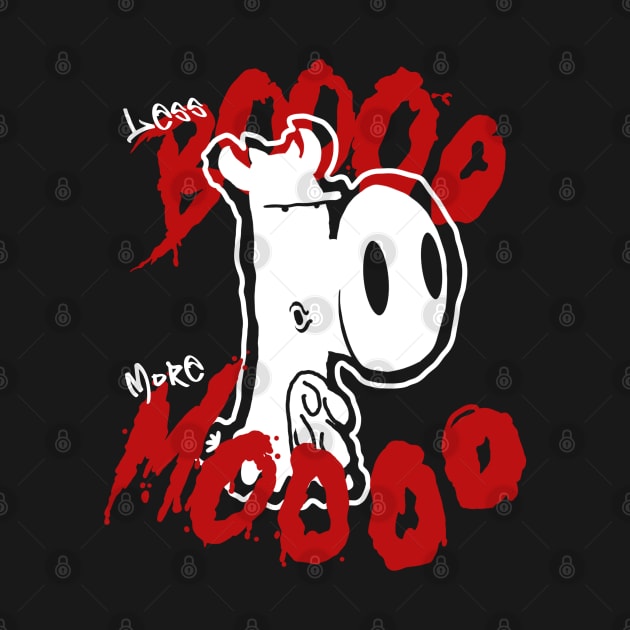 Less Boo More Moo Ghost Cow Halloween Gifts by Kev Brett Designs