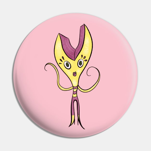 Cute Girly Cartoon Character Pin by Boriana Giormova