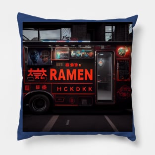 Cyberpunk Tokyo Ramen Food Truck Pillow