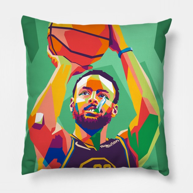 steph curry wpap Pillow by cool pop art house