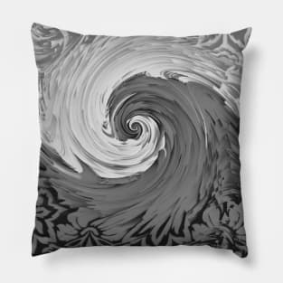 Gray Damask Floral Vintage Pillow