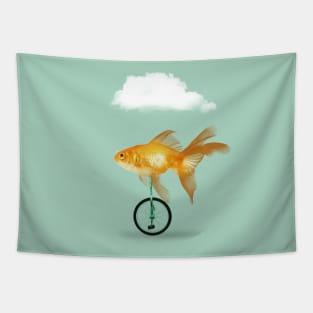 Unicycle Goldfish Tapestry