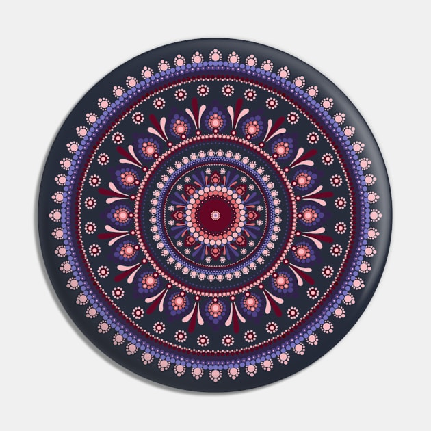 Midnight Festival Mandala Pin by Shaseldine