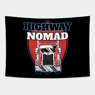 Funny Trucker Truck Driver Big Rig Semi 18 Wheeler Trucking Tapestry