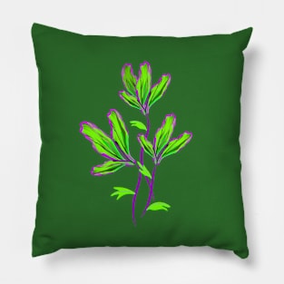 Fluorescent green flowers Pillow