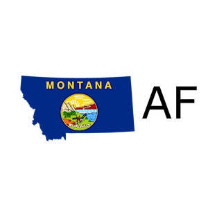 Montana Flag State Outline AF (black) T-Shirt