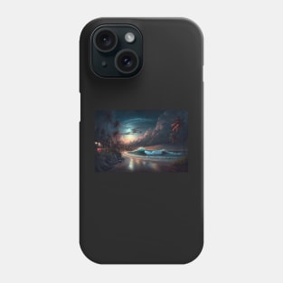 Wave in the moonlight Phone Case