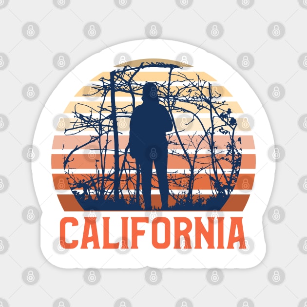 California Sunset, Orange and Blue Sun, Gift for sunset lovers T-shirt, Camping, Camper Magnet by AbsurdStore