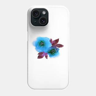 Blue Purple Watercolour Floral Rose Blooms | Melanie Jensen Illustrations Phone Case