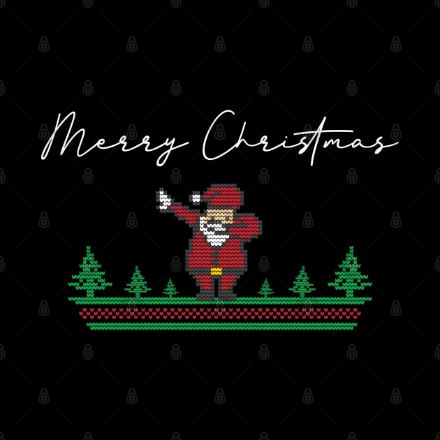 Christmas Dabbing - Knitted Santa Claus 2 by EDDArt