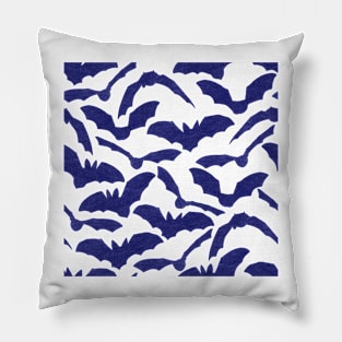 Halloween Bats - Blue Pillow