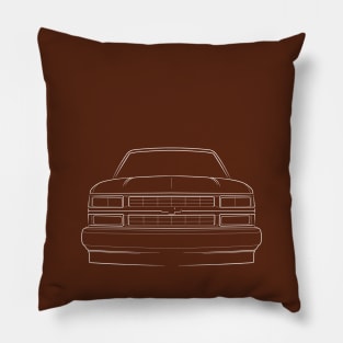 1990 Chevy C/K - front stencil, white Pillow