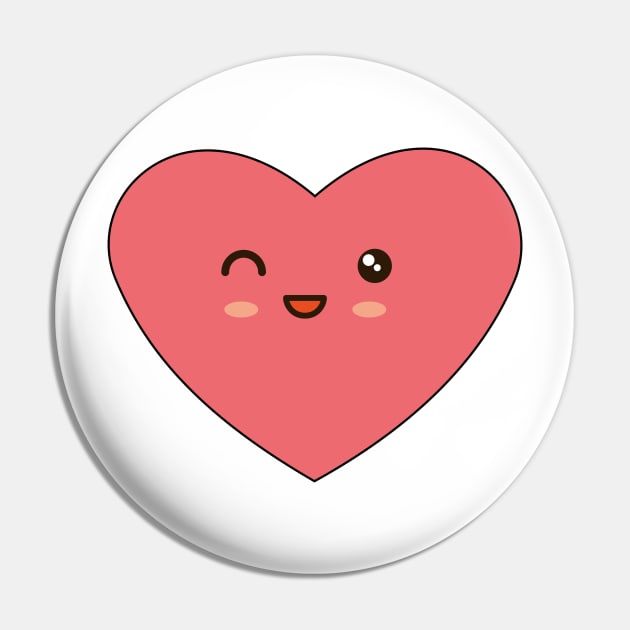 Happy heart Pin by grafart