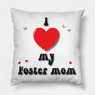 I love my foster mom heart doodle hand drawn design Pillow