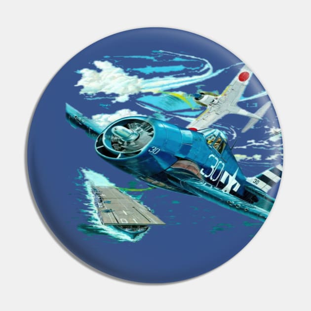 Famous WW2 Planes Grumman F4F Wildcat Pin by F&L Design Co.