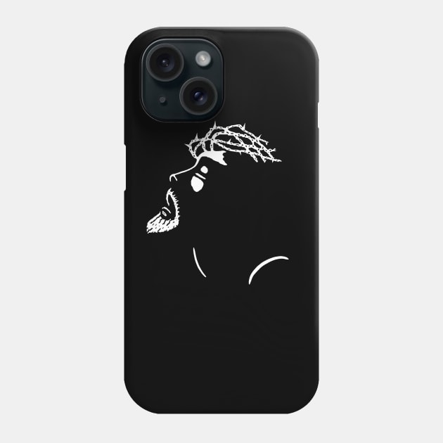 Jesus Christ Face Silhouette Phone Case by JILINRI