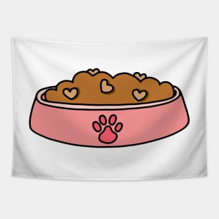 Pink Heart Pet Food Bowl Tapestry