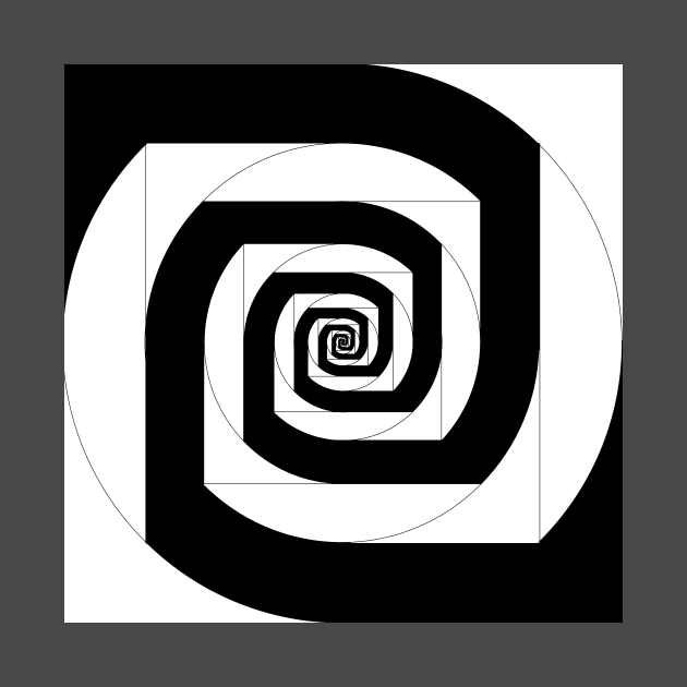 geometry black and white spiral by OmarZArtShop