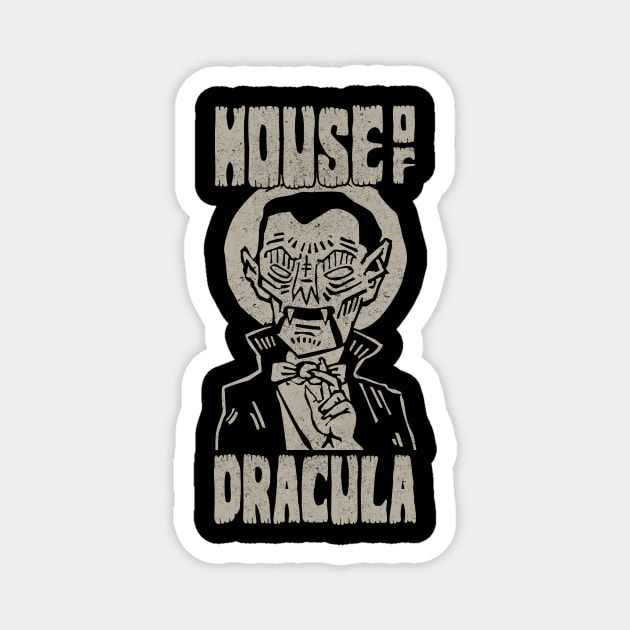 House of Dracula Vintage Halloween Magnet by BOEC Gear