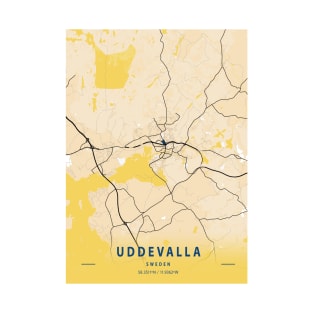 Uddevalla - Sweden Yellow City Map T-Shirt