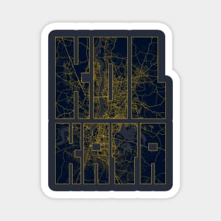 Kolkata, India City Map Typography - Gold Art Deco Magnet