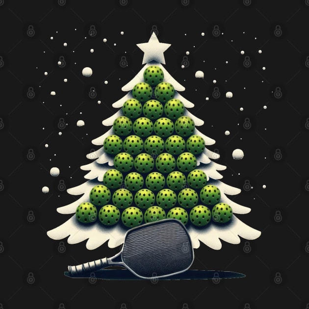 Pickleball Christmas Tree Xmas by SubtleSplit