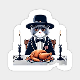 British Shorthair Cat Thanksgiving Magnet