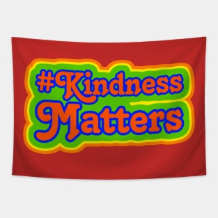 Retro Style Kindness Matters Hashtag Tapestry