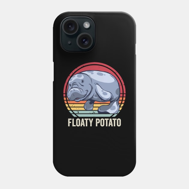 Funny Manatee Cute Floaty Potato Phone Case by Visual Vibes