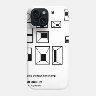 Le Corbusier Notre Dame du Haut Building Black Outline Phone Case