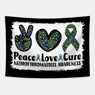 Peace Love Cure Neurofibromatosis Awareness Tapestry