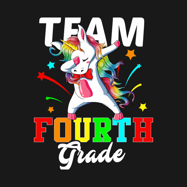 Team 4th Grade Funny Dabbing Unicorn Back To School Fourth by blacks store