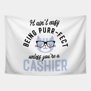 Cashier Cat Gifts for Cat Lovers - It ain't easy being Purr Fect Tapestry