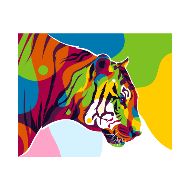 The Colorful King Tiger Inside by wpaprint