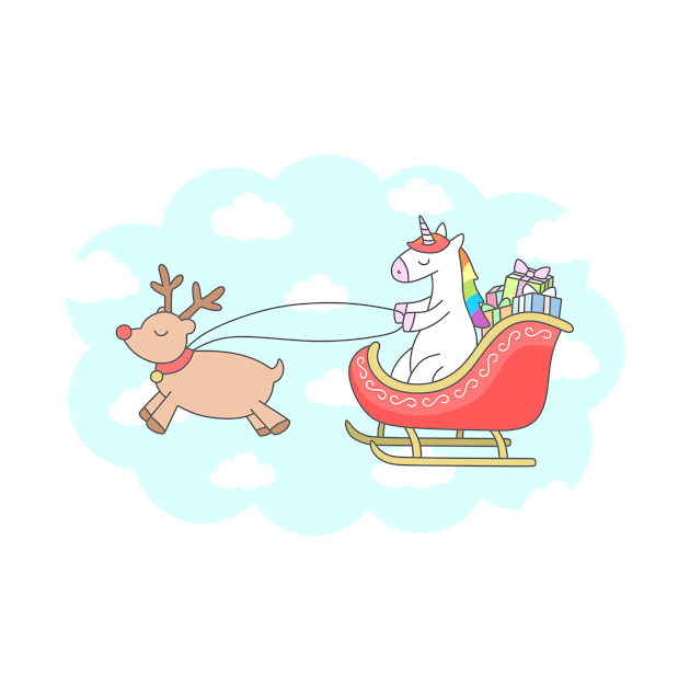 Unicorn Sleigh by sombrasblancas