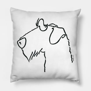 Airedale Terrier silhouette outline Pillow