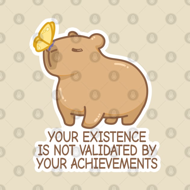 Chill Capybara Quarter Life Crisis Quote Achievement by roschea