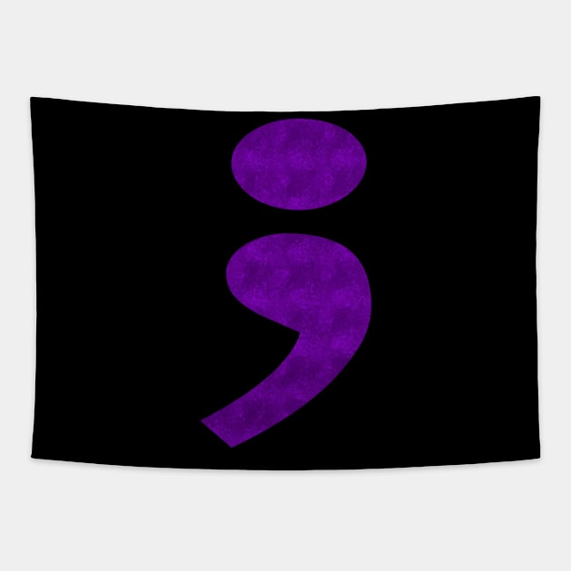 Semicolon Purple Tapestry by MarieStar