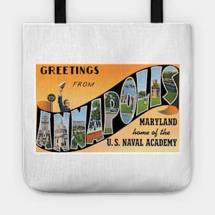 Greetings from Annapolis, Maryland - Vintage Large Letter Postcard Tote