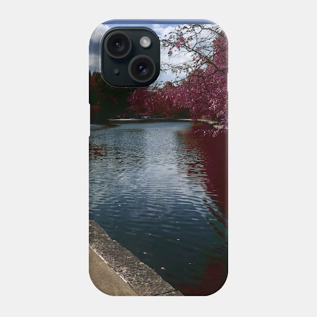 Fantasy Nature Scene with Pink Leaves and Grass Reflecting in the Water - Loose Park Kansas City Phone Case by Zen Goat 