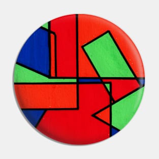 Green Red Blue Orange Geometric Abstract Acrylic Painting Pin