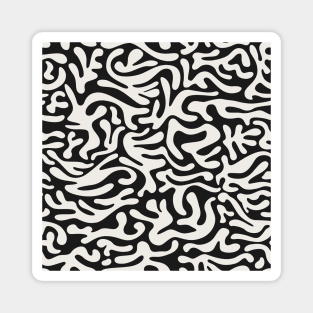 Black and Ivory Doodles / Minimal Pattern Magnet