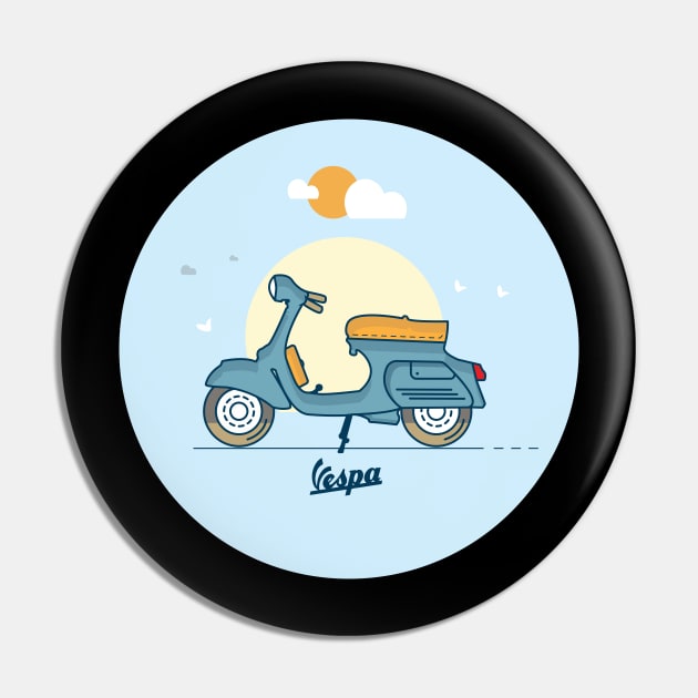 Vespa Vintage Blue Pin by REGDYX