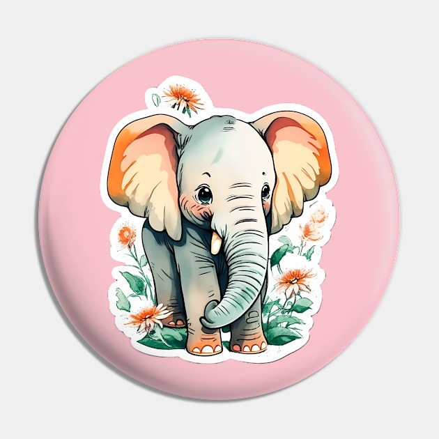 Adorable Baby Elephant: Cute and Charming Pin by Quote'x