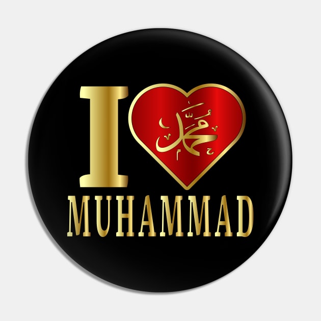 I Love Muhammad Pin by MZeeDesigns