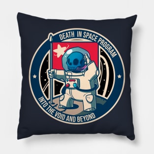 Skull Astronaut DEATH IN SPACE stripe Pillow