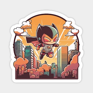 Hero - Cute Kawaii Hero, Flying Above The City Magnet